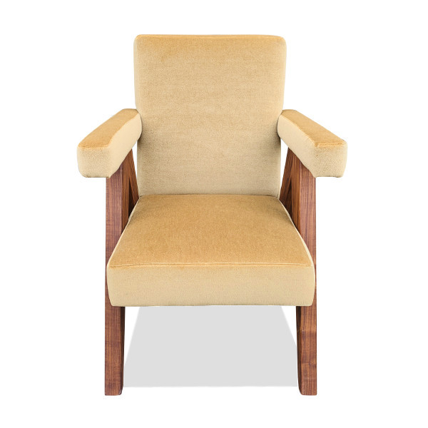 The Hudson study chair pays homage to Mid-Century design. The sharpness of the angles plays off the warmth of the extra sized show-wood legs. Each unit is hand made so each piece will be completely unique.