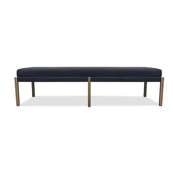 The Lima bench is an elegant presentation piece ideally suited for reception area or hallway. With brass tinted steel legs and frame we have maintained a slight profile which add to the Lima's minimalist charm.