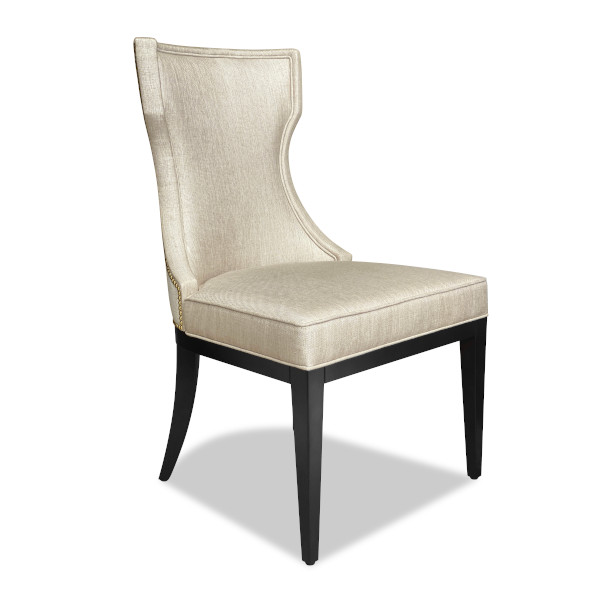 A classic design brought back to life with modern adpations the Wallis dining chair features a sculptured curved back with elegant piping detailing. The back is adorned with hand applied studs to add a touch of lux!